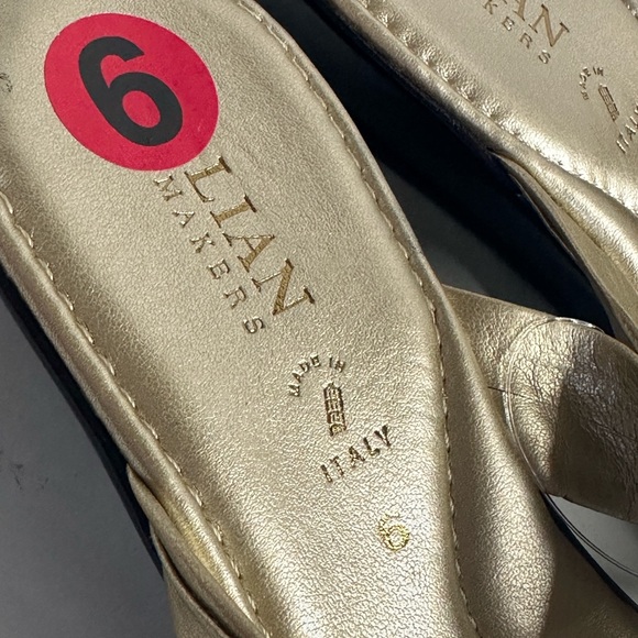 Italian Shoemakers Elegant Gold Women's Sandals size 6 - Picture 4 of 7